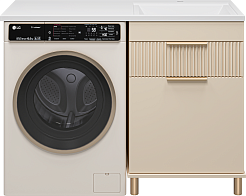 Brevita Тумба с раковиной Enfida 120 R Эстет Даллас под стиральную машину с б/к бежевая – фотография-1